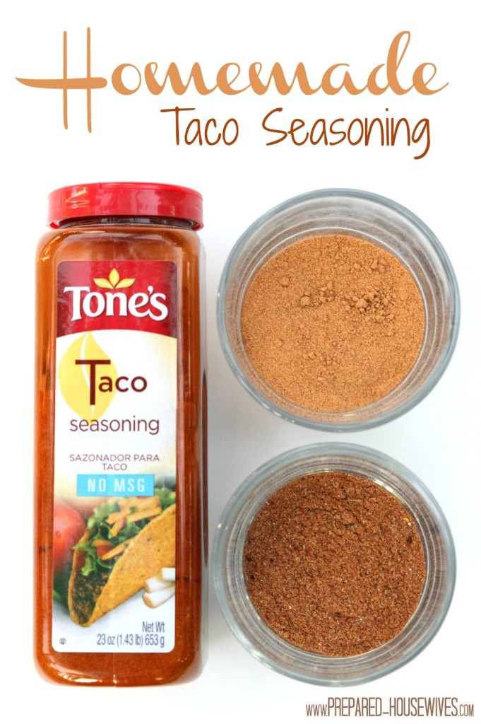 Skip the preservatives and make your own Taco Seasoning with just a few ingredients! - www.Prepared-Housewives.com #TacoSeasoning #Homemade #GlutenFree