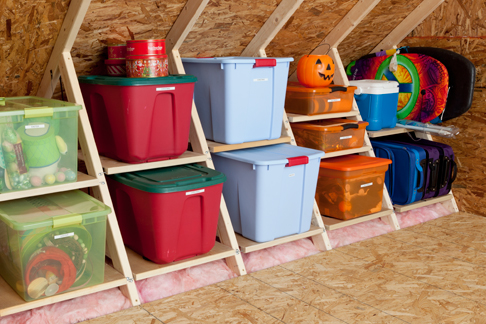 organize attic storage