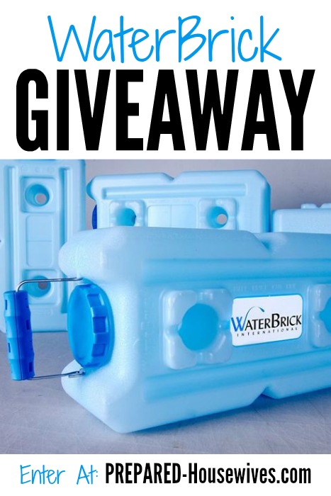 Water is #1 on my list! Get started with your water storage by entering our WaterBrick Giveaway!